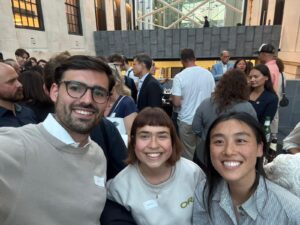 London Climate Week with Natasha Jacobs (centre), Peter Green (left) and Xu Ben Zhang.